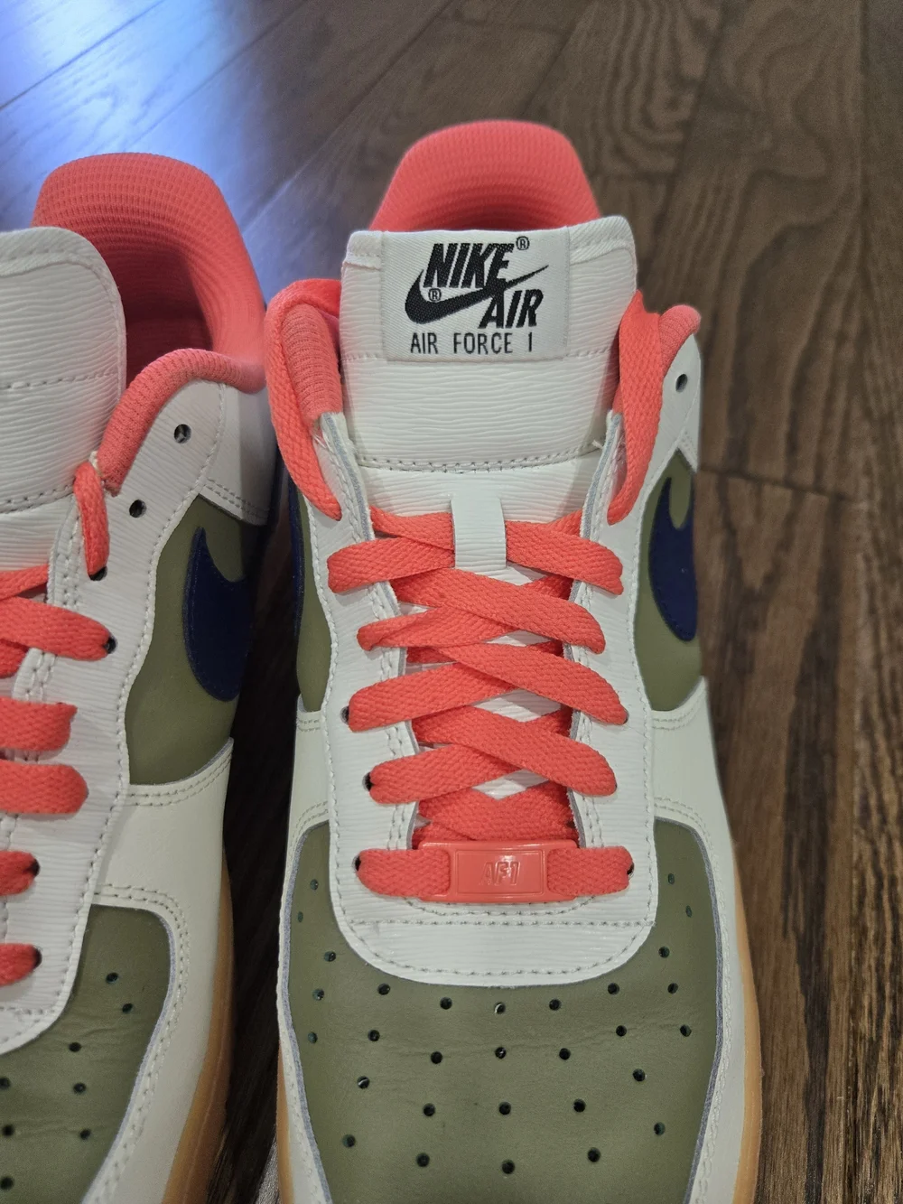 Nike Air Force 1 Low Men’s CT7875-994 Wht/Peach/Olive Size 10